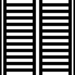 Icon of closed accordion-style impact shutters, representing hurricane protection for windows and doors